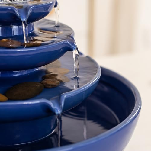 Blue Ceramic Tabletop Fountain I727228