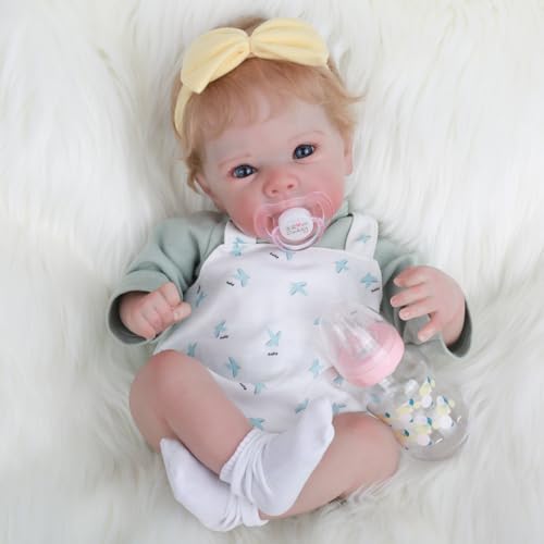 18-Inch Reborn Baby Doll with Blonde Hair and Weighted Cloth Body P418824