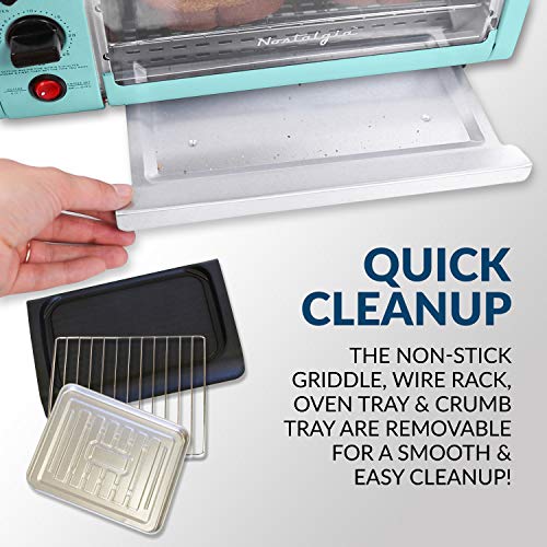 Retro 3-in-1 Breakfast Station, Coffeemaker, Toaster Oven, Griddle, Aqua Z956