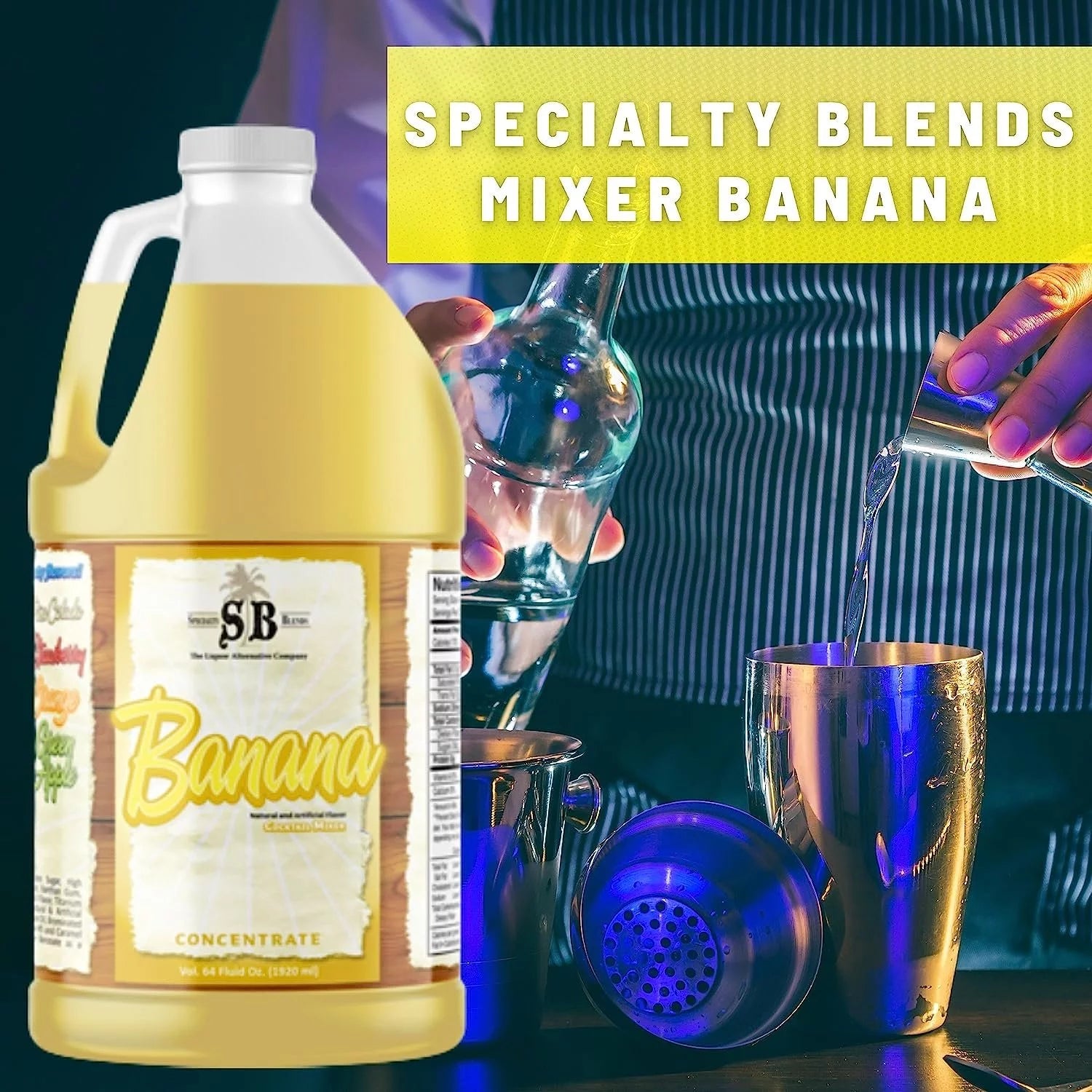 Banana Flavored Syrup Cocktail Mixer Concentrate, 1/2 Gallon Pack of 1 V257