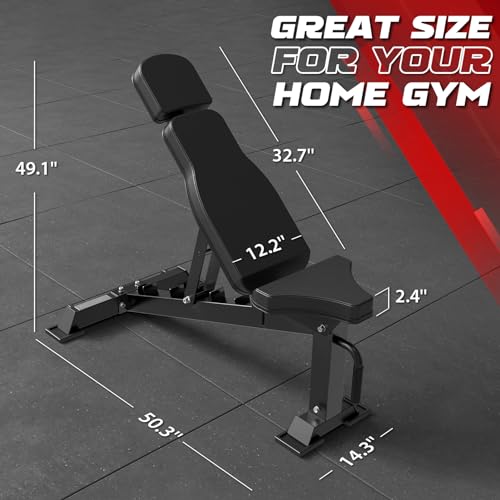 2200lbs Squat Rack with LAT-Pull Down System & Cable Crossover Machine with Adjustable Weight Bench J406020