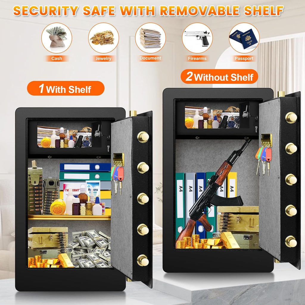 5.0 Cuft Fireproof Safe Box with Key Combination Lock D416