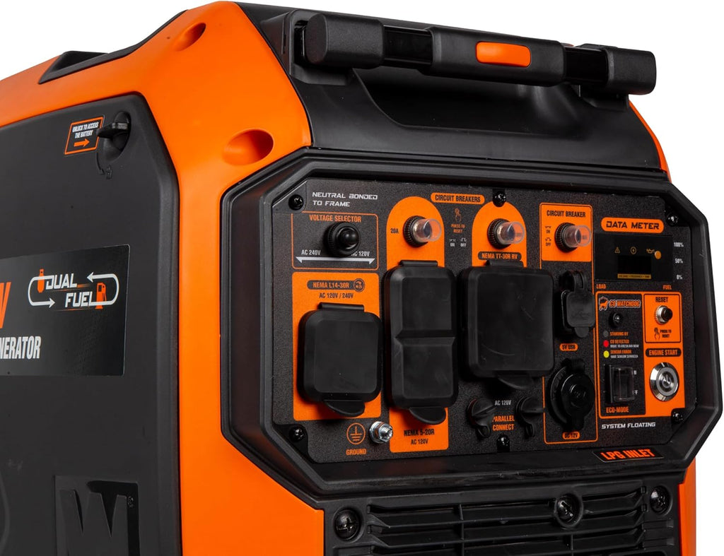 5000-Watt Dual Fuel Portable Inverter Generator with Electric Vehicle Charging Ports E400