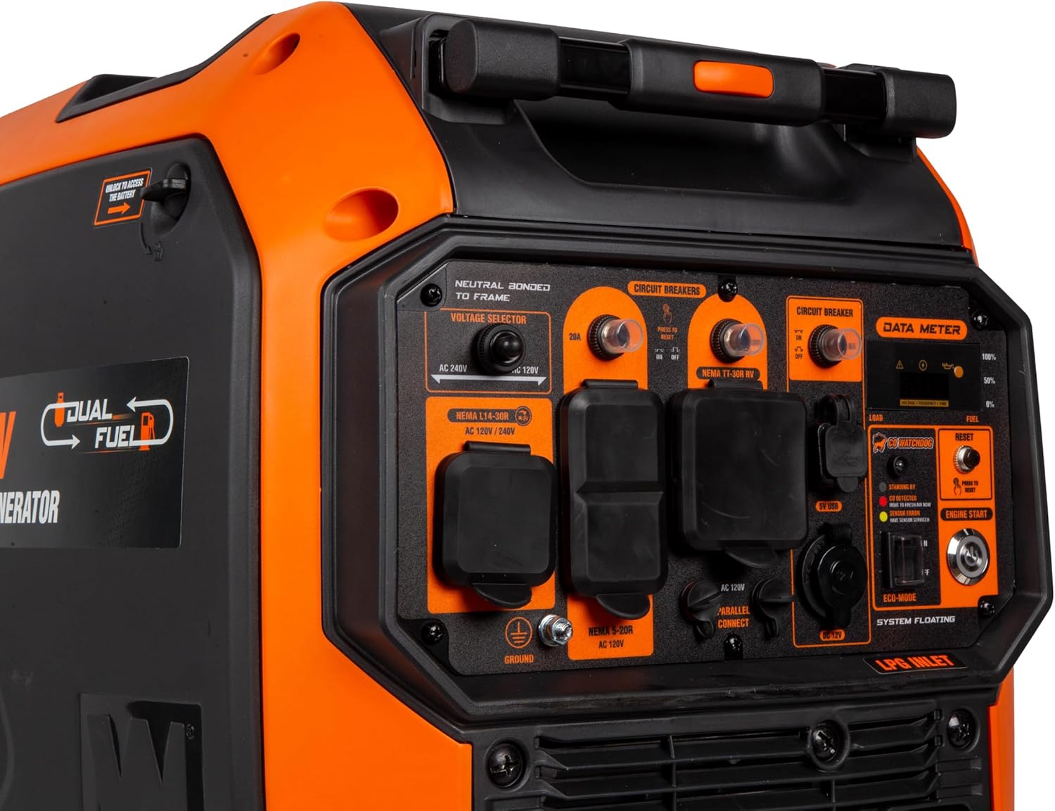 5000-Watt Dual Fuel Portable Inverter Generator with Electric Vehicle Charging Ports E400