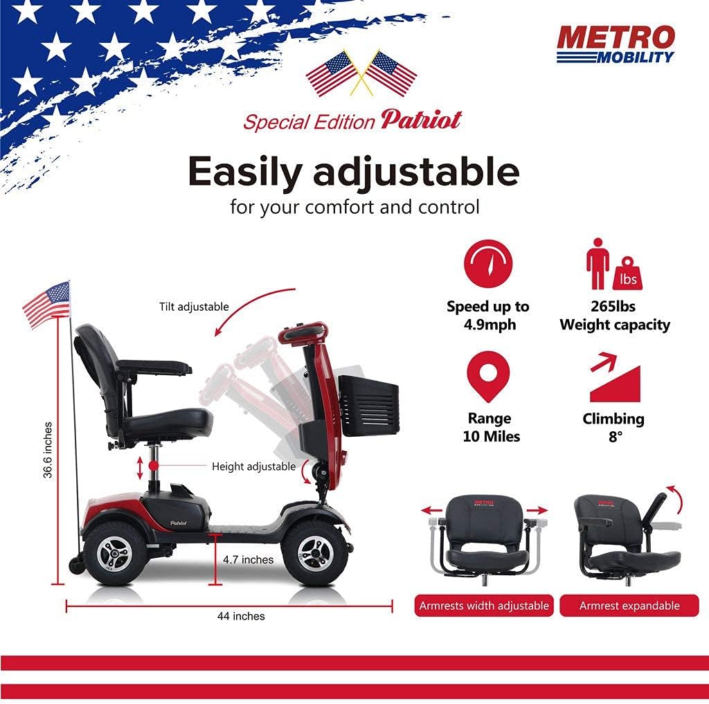 Red 4 Wheel Powered Mobility Scooter with Seat K710629