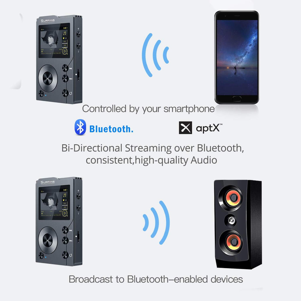 HiFi MP3 Player with Bluetooth, 32GB Memory Card B7511