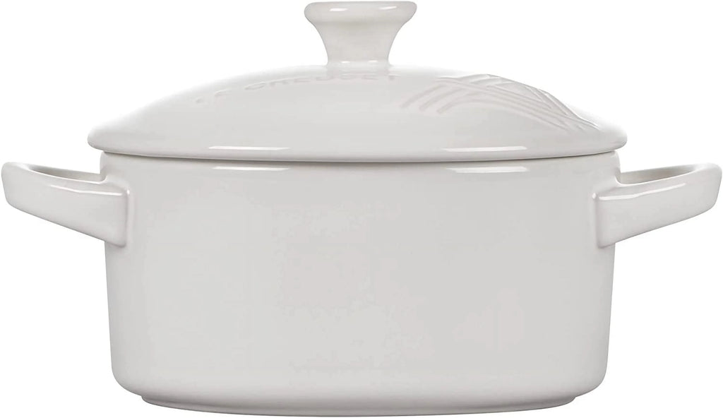 White 8 Ounce Stoneware Mini Round Cocotte B160609