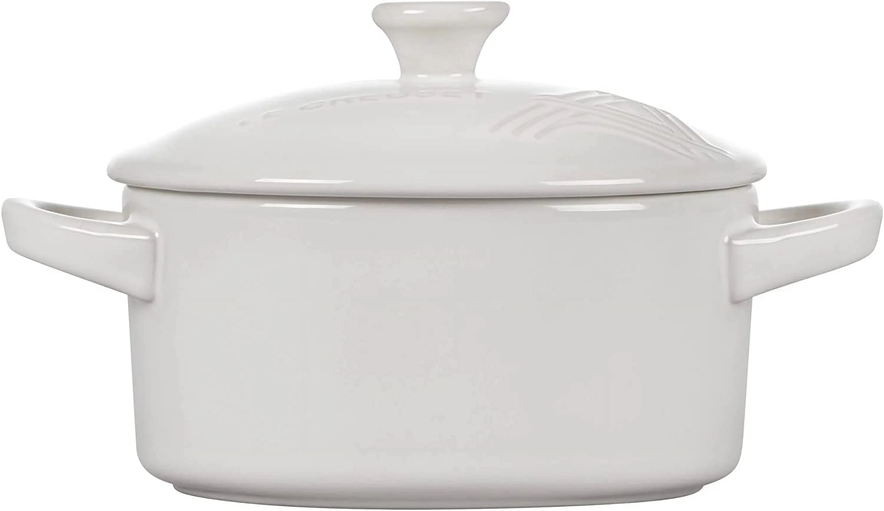 White 8 Ounce Stoneware Mini Round Cocotte B160609