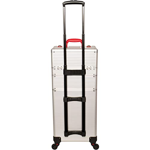 Large Capacity Rolling Makeup Train Case with Key Swivel Wheels P4090