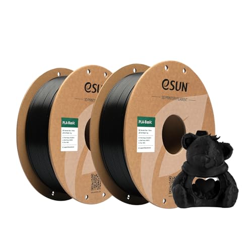 Black 1.75mm PLA Filament 1KG Spool 2Pack X7949