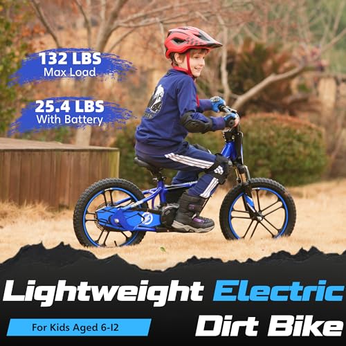 Electric Dirt Bike with 170W Motor, Aluminum Frame, 24V Detachable Battery, 12IN Knobby Tires K561461