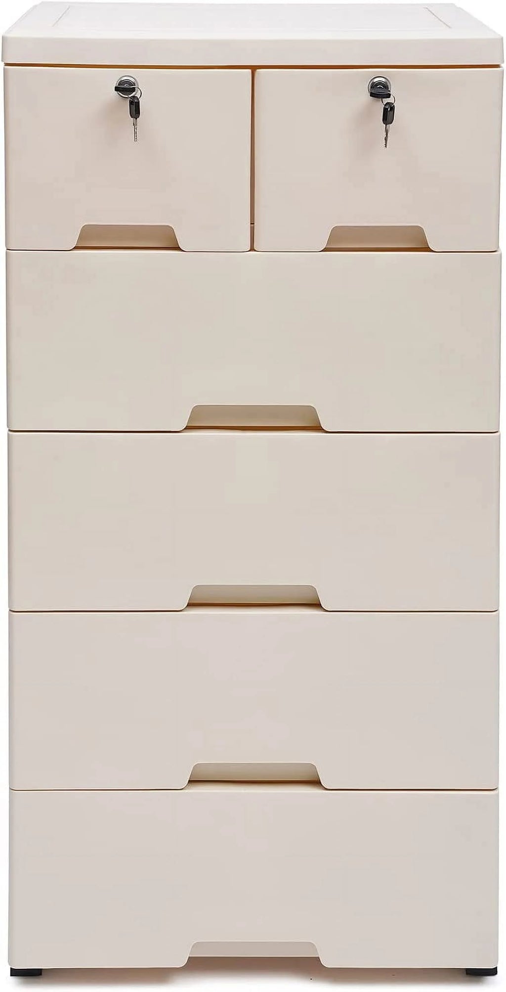 Beige Plastic 6 Drawer Dresser A4277