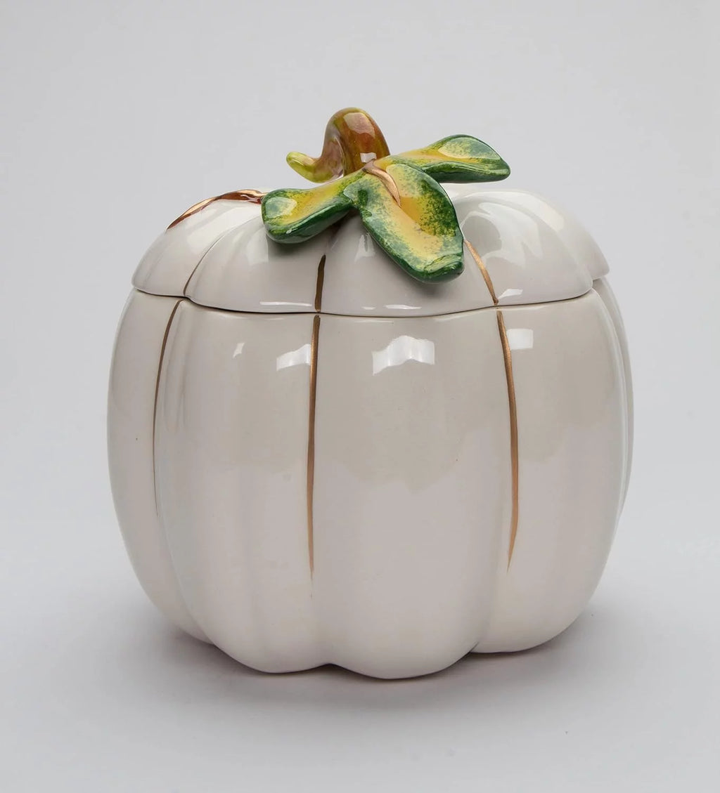 White Pumpkin Cookie Candy Jar A80806