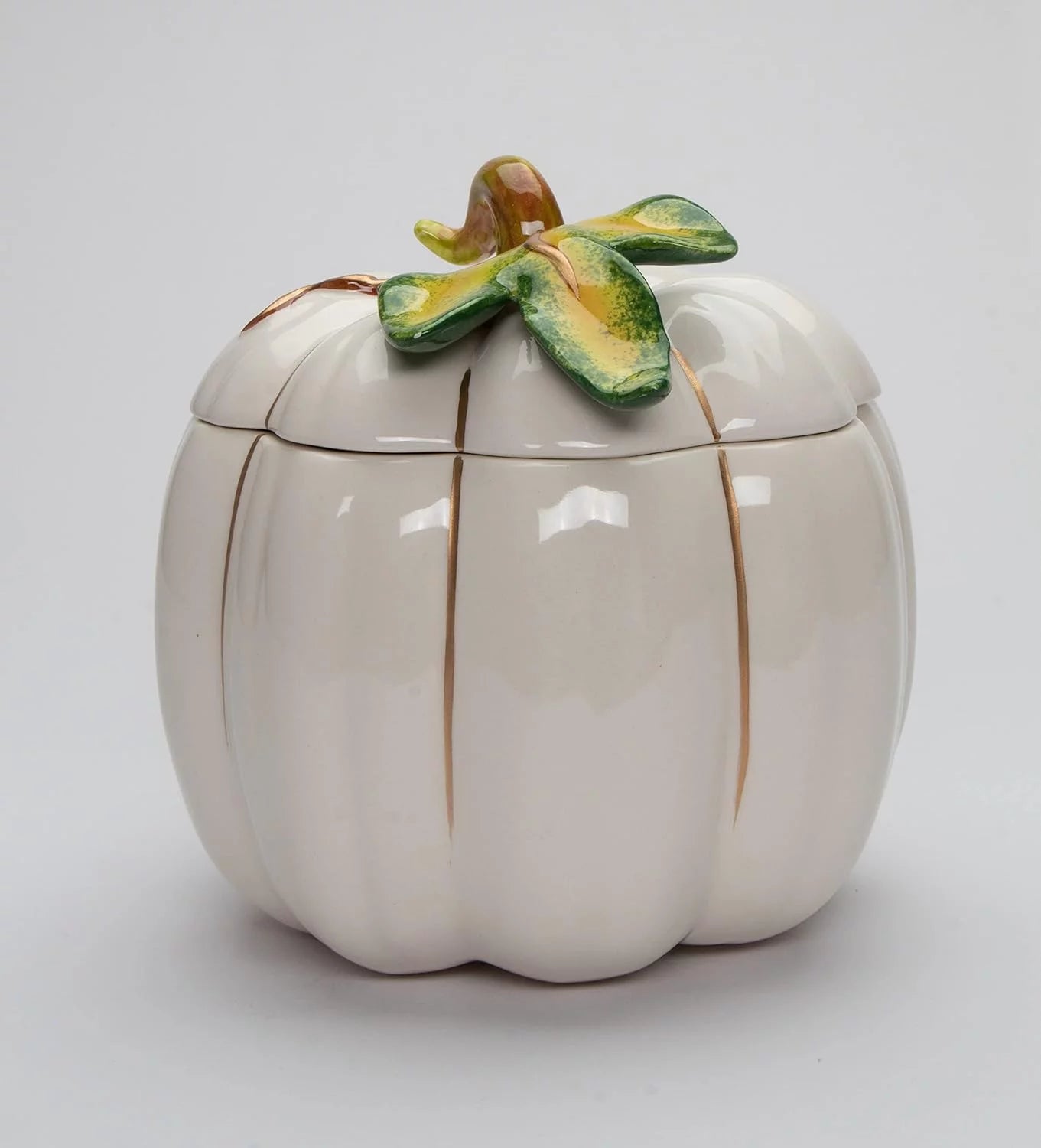 White Pumpkin Cookie Candy Jar A80806