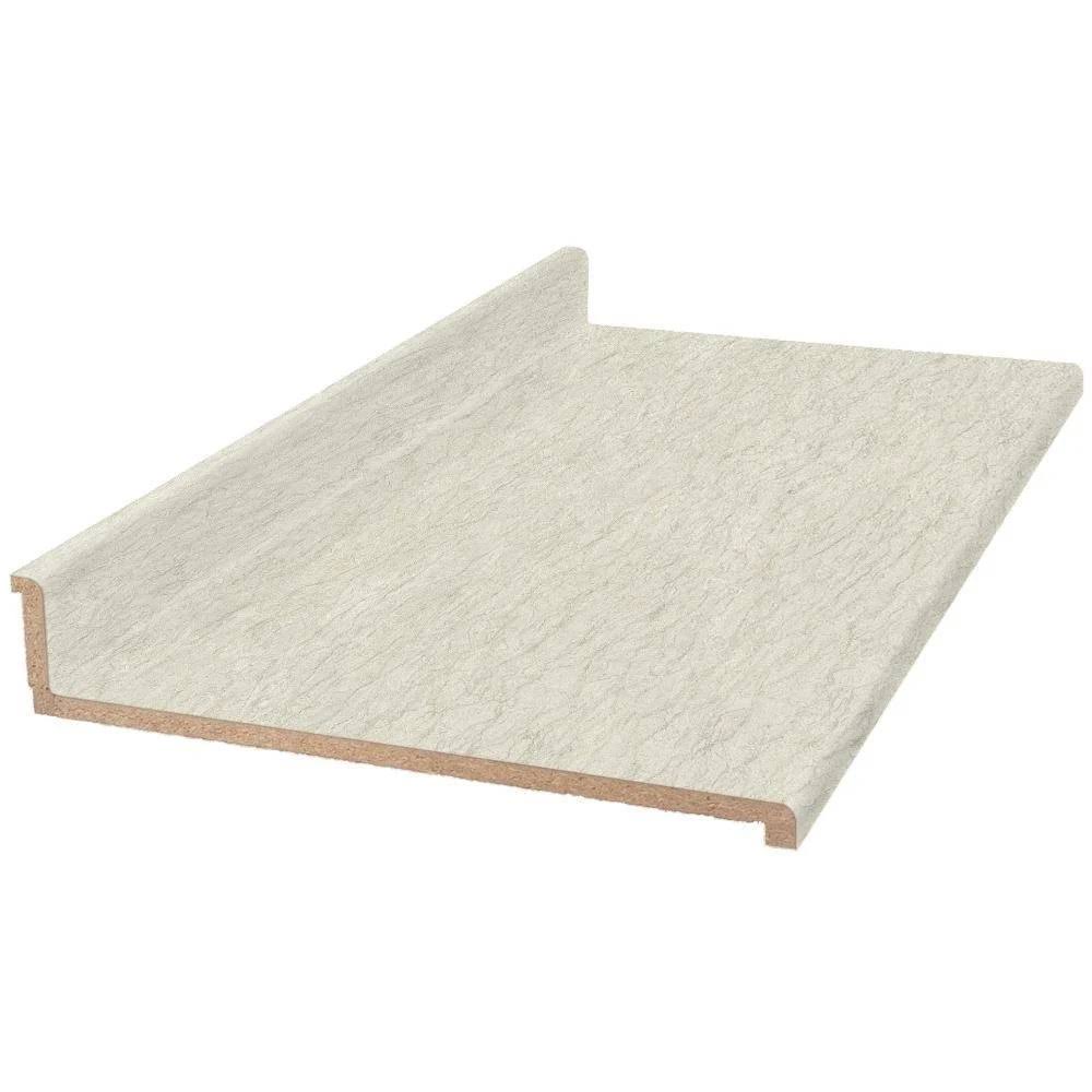 8 ft. White Cascade Laminate Countertop with Integrated Backsplash M4862
