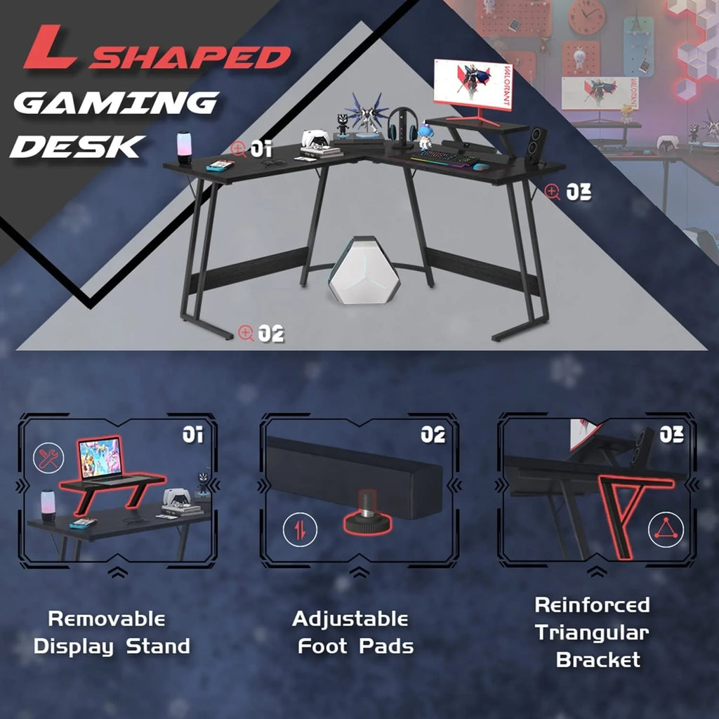 Black L Shaped Gaming Desk I51706