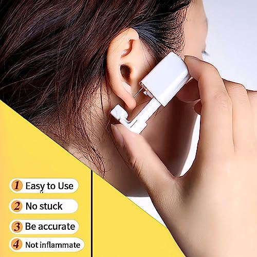 24Pcs Premium Ear Piercing Kit with 8 CZ Diamond Earrings and 8 Self Ear Piercing Gun E689783