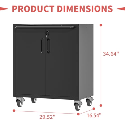 Metal 4 Drawer Rolling Tool Storage Cabinet with Locking Doors N298417