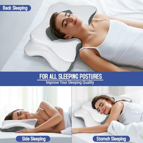 Gray Contour Memory Foam Cervical Pillow R387