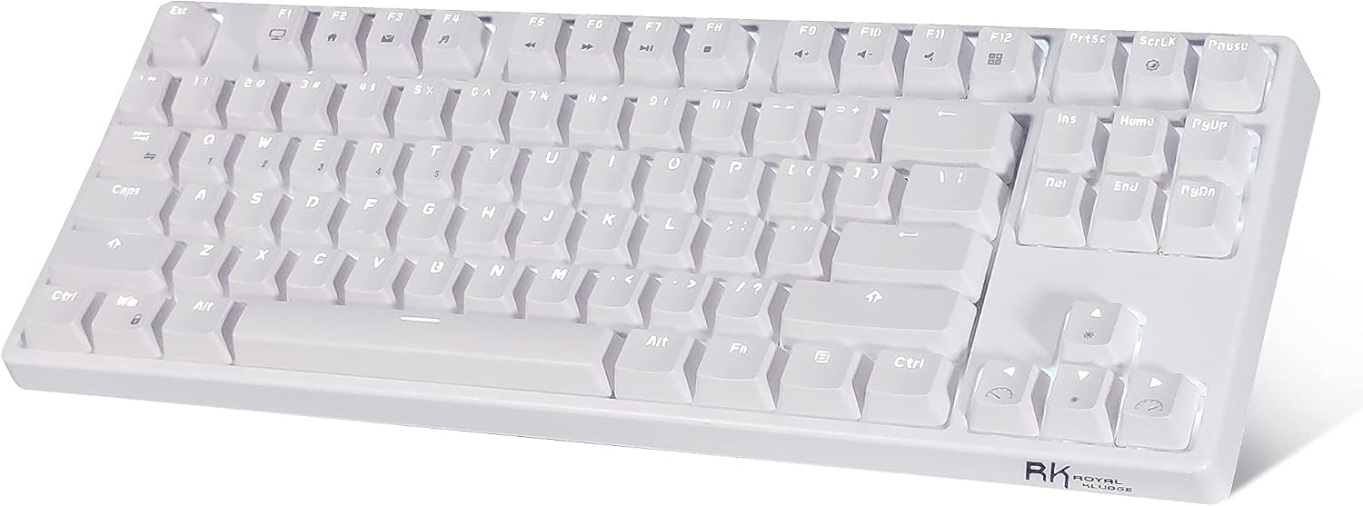87 Keys White LED Backlight Tenkeyless Bluetooth Mechanical Keyboard H771