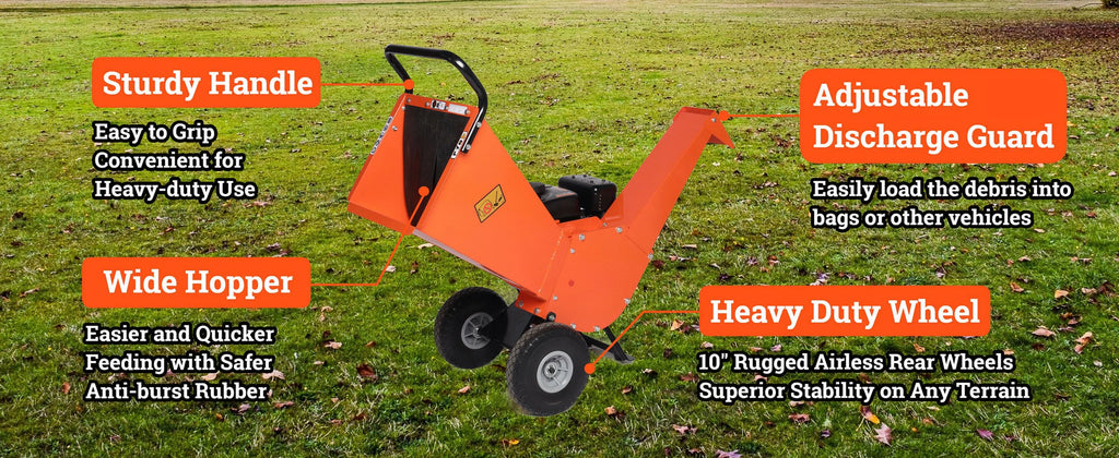 Wood Chipper Shredder Mulcher 7HP Gas Powered 3" Max Capacity E652706