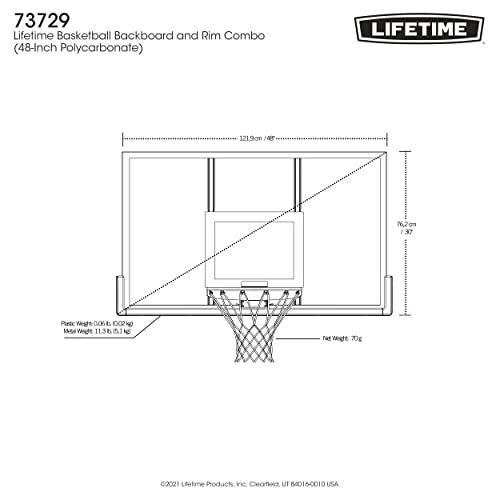 48 in. Shatter Proof Backboard Rim Combo Orange White U172044