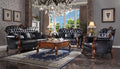 Cherry Oak Black PU Dresden Sofa Set 3 P K262282