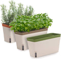 Self-Watering Rectangular Window Herb Planter Box Set of 3 V695