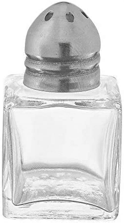 (Set of 12) 0.5 oz Glass Cube Salt and Pepper Shakers N5144
