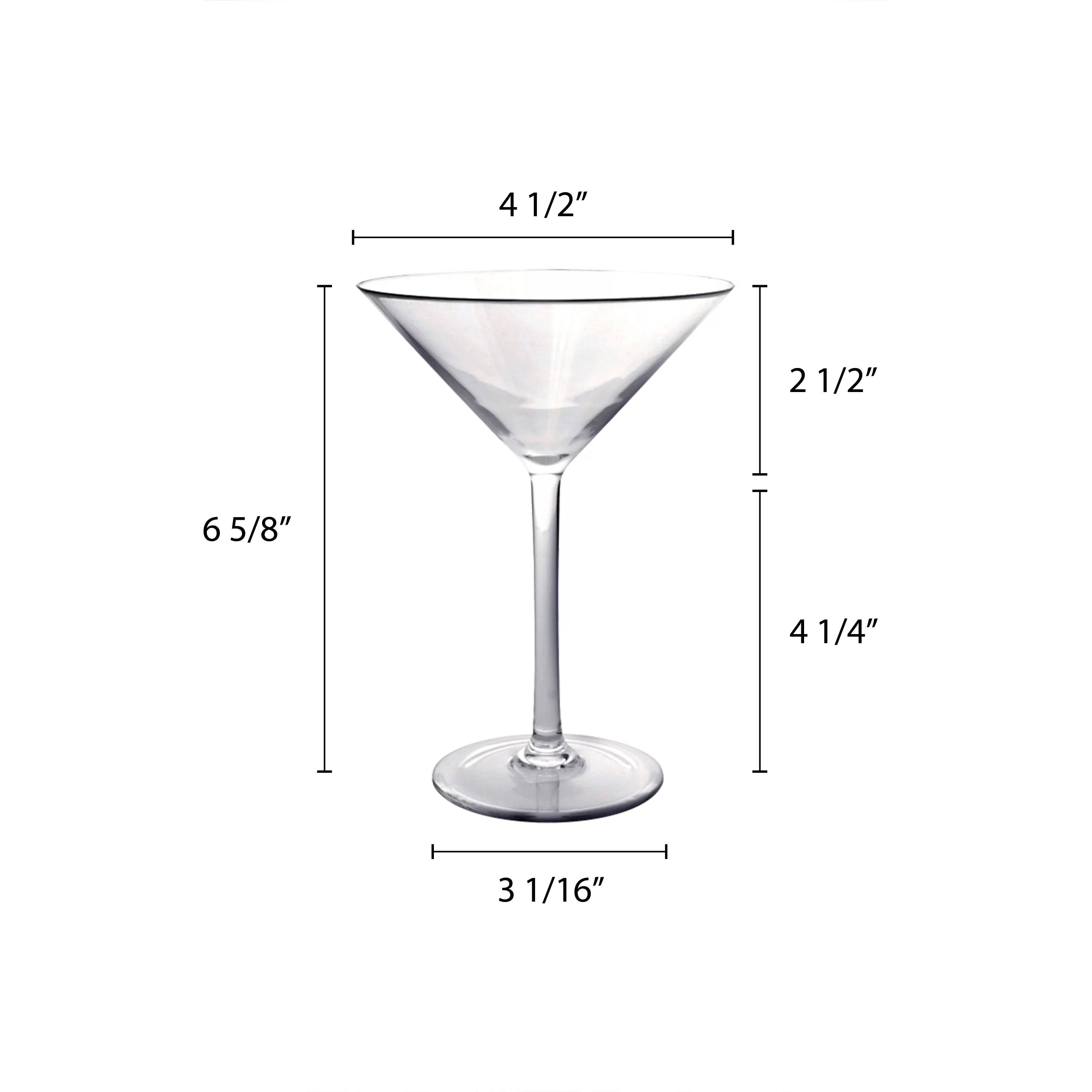 8 oz clear polycarbonate martini glass W9624