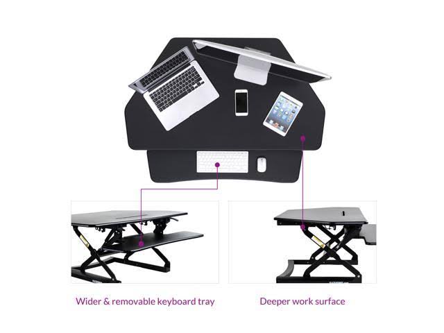 Black Adjustable Corner Standing Desk Riser G912522