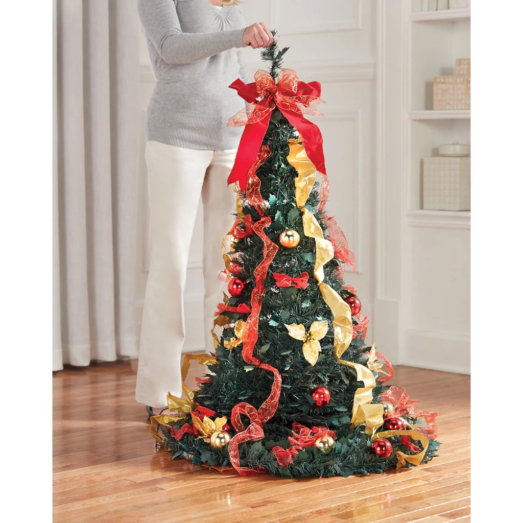 Red White 6 Foot Pre-Lit Christmas Tree C595