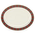 Plaid Oval Platter H319