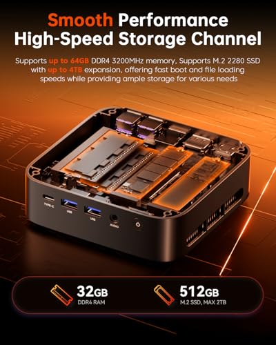 Mini PC Ryzen 7 5700U 32GB DDR4 1TB NVMe SSD S42356