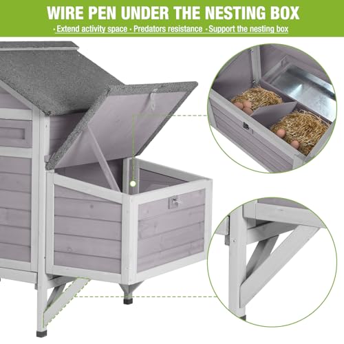 Chicken Coop with Nesting Box Waterproof Duck Coop G79602