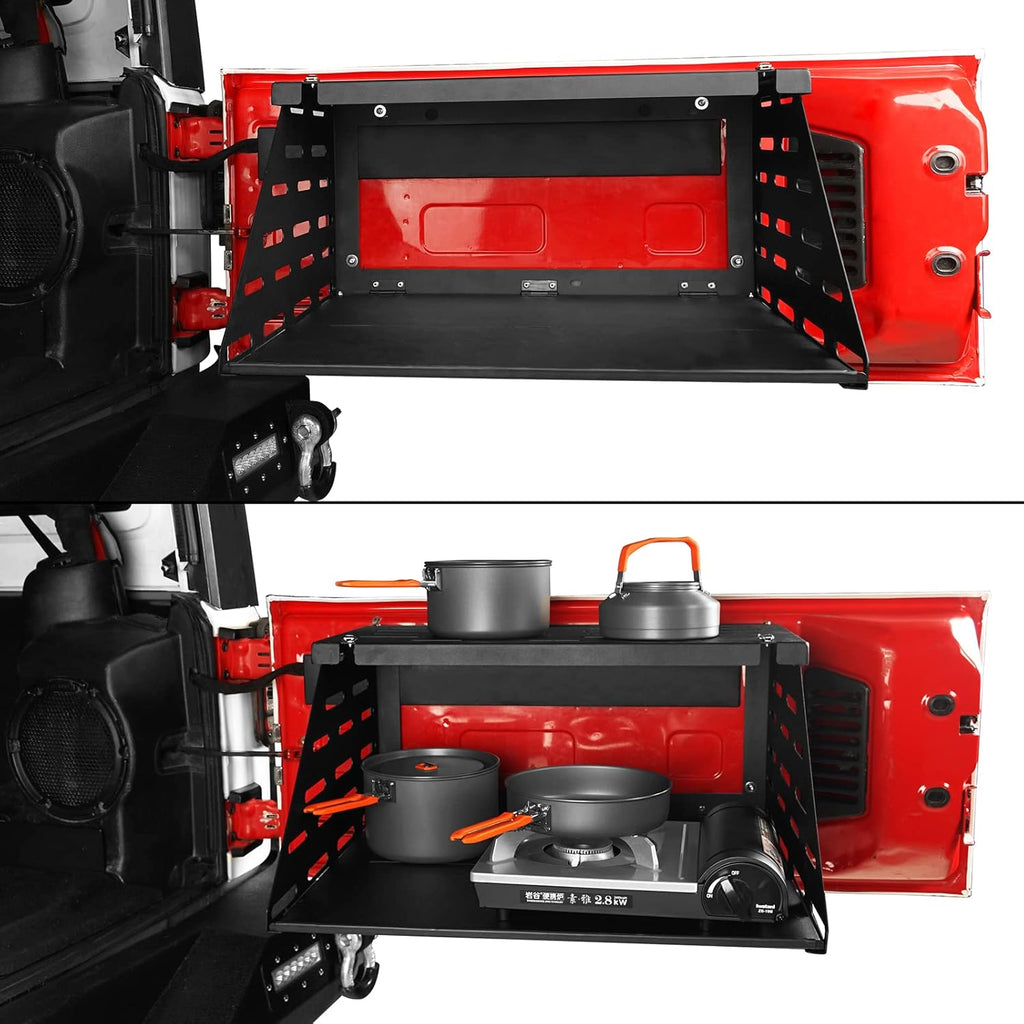 2-Tier Foldable Tailgate Table Camping Cargo Shelf U97227