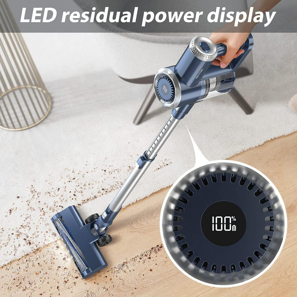 Cordless Stick Vacuum Cleaner with LED Display, 20000Pa, 4 in 1, Lightweight, 30 Minutes Runtime E417