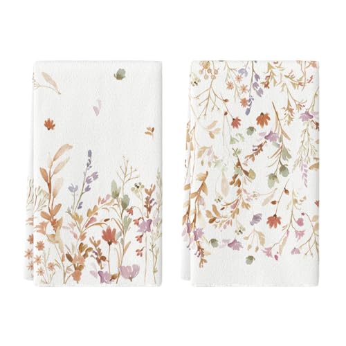 Set of 2 18x26 Inch Floral Christmas Kitchen Towels S118924