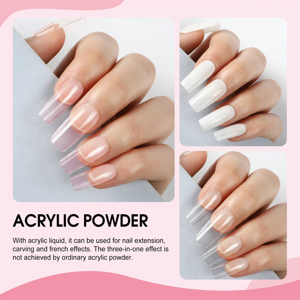 Acrylic Nail Kit with UV Light Nail Drill 3 Basic Color MMA Liquid Set D621900