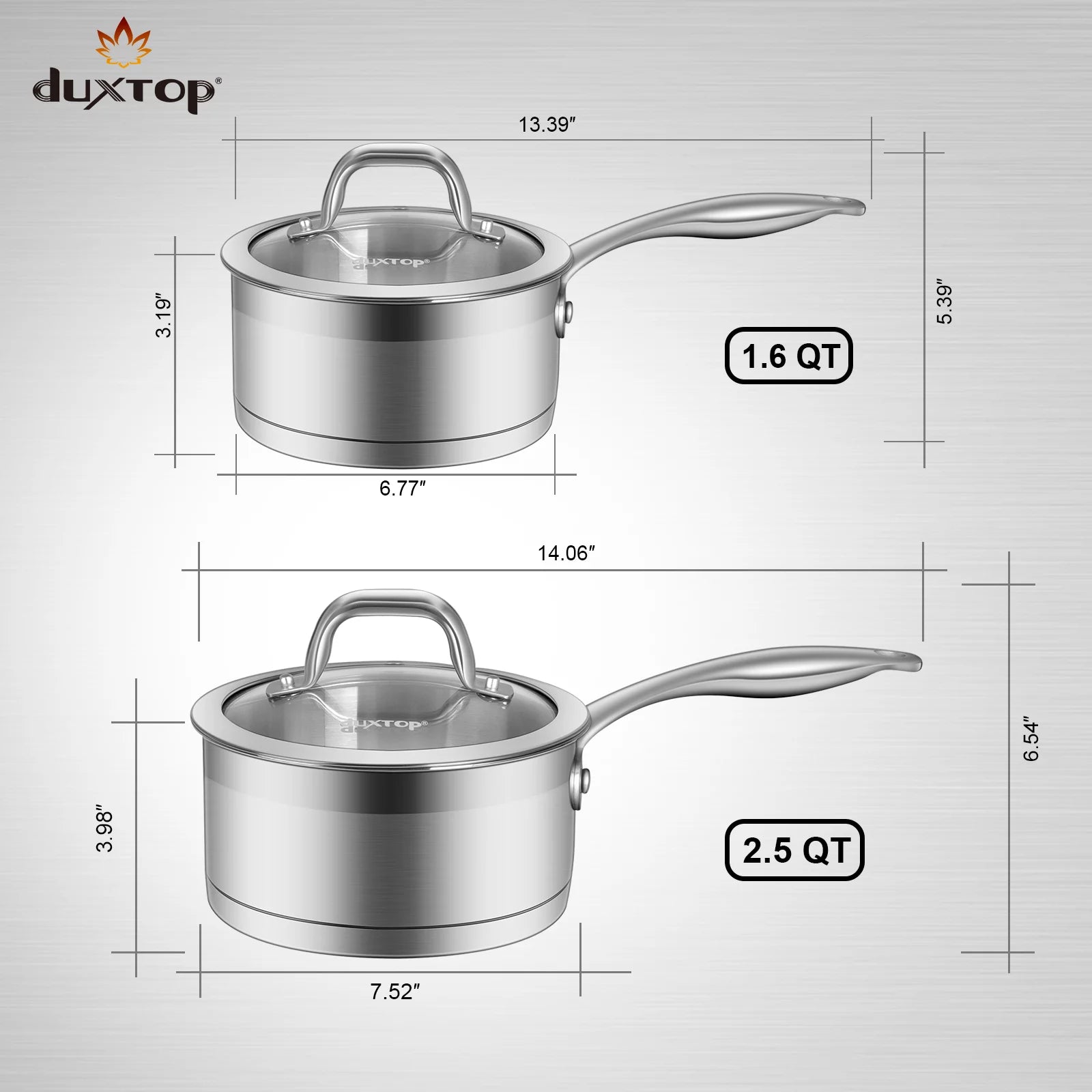 2.5 Quart Stainless Steel Sauce Pan with Lid T65664
