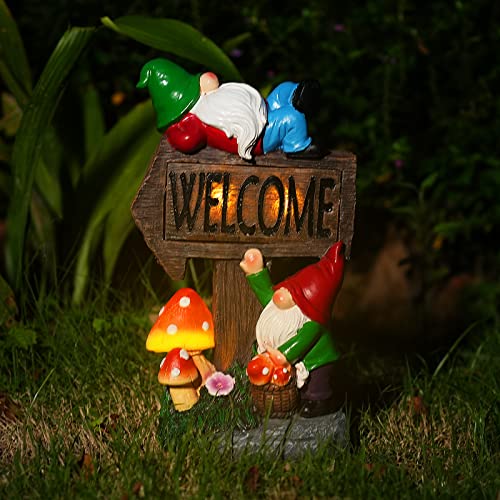 11.8'' Solar LED Garden Gnome Statue X705