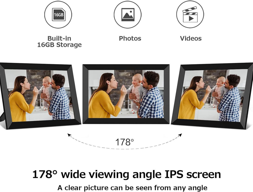 10.1 inch HD IPS Touch Screen Digital Photo Frame with 16GB Storage Q3206