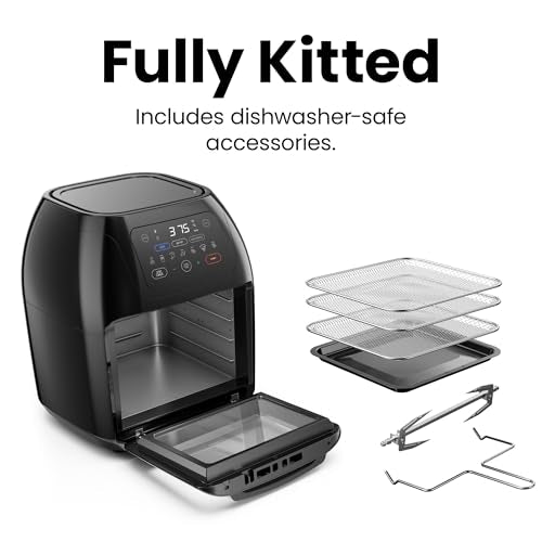 Black 10L Digital Air Fryer with Rotisserie U933