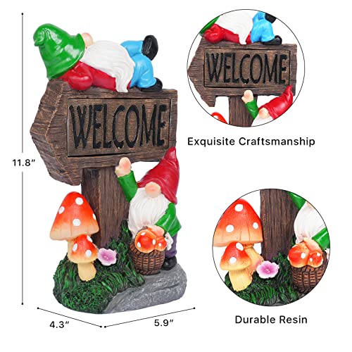 11.8'' Solar LED Garden Gnome Statue X705