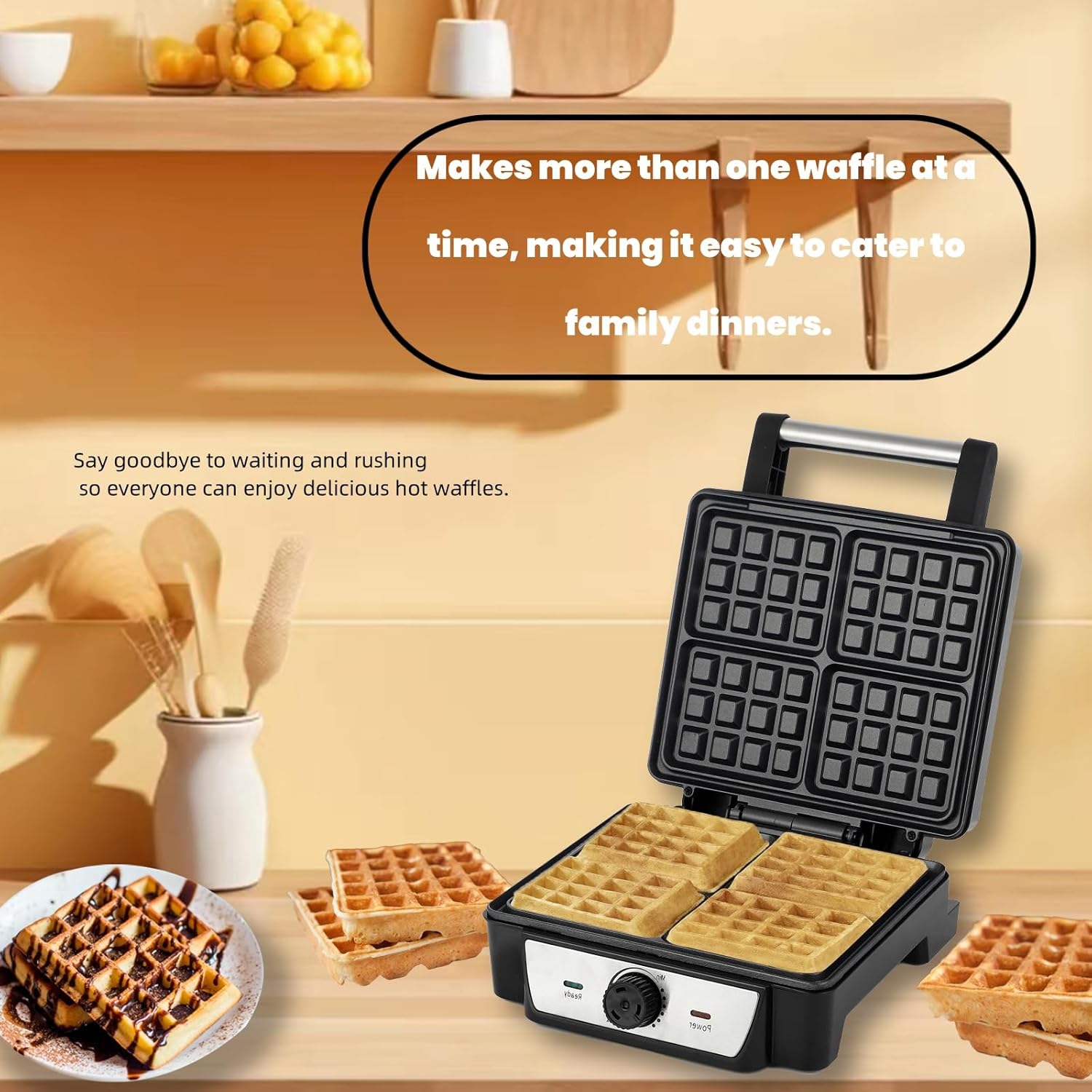 4 Slice Non-Stick Electric Belgian Waffle Maker W67470