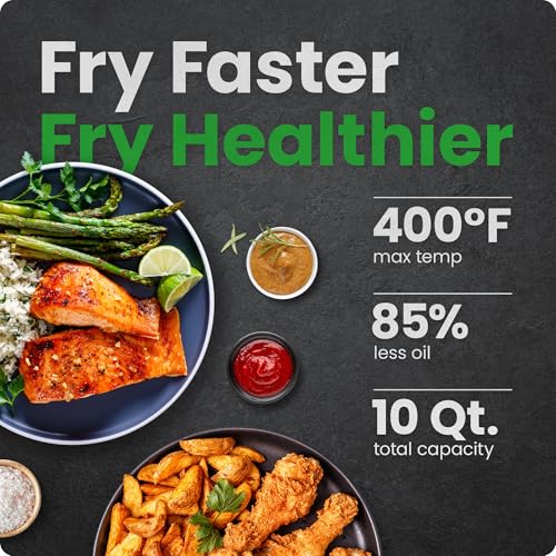 Black 10L Digital Air Fryer with Rotisserie U933