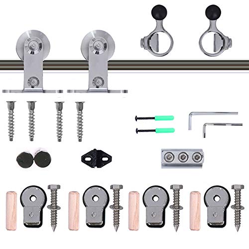 5FT Sliding Barn Door Hardware Kit, Top Mount Stainless Steel T1888