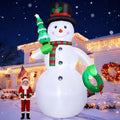 12 FT Christmas Inflatable Snowman with Christmas Tree & Wreath Built-in LEDs N347064