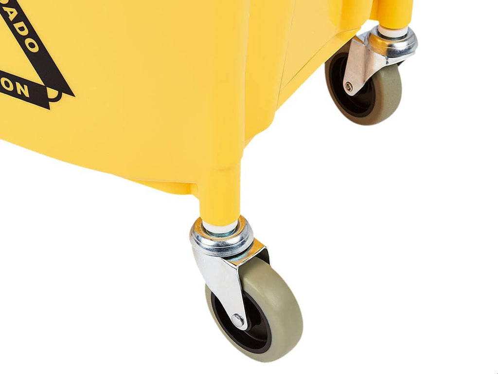 Rectangular Mop Bucket and Down Press Wringer Combo, 35-Quart, Yellow I405