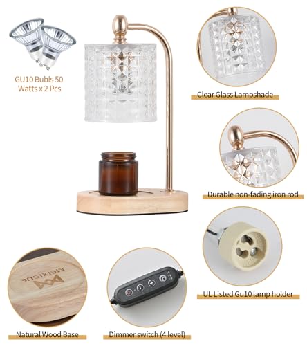 Gold Electric Candle Warmer Lamp with Timer and Dimmer I8654